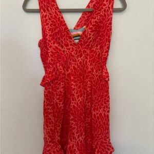 Nanette Lepore Red and Coral Patterned Dress